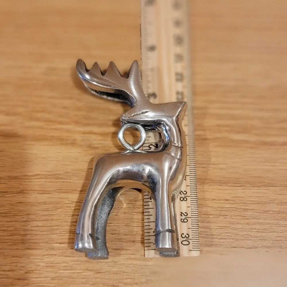 Pair Silver Metal Tabletop Deer 8